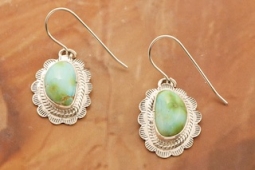Genuine Sonoran Turquoise Sterling Silver Native American Earrings